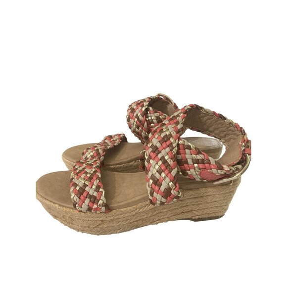 Jessica Simpson JP-Leila Women size 6 Beige Woven Strap Espadrille Wedge Sandals - Picture 3 of 8
